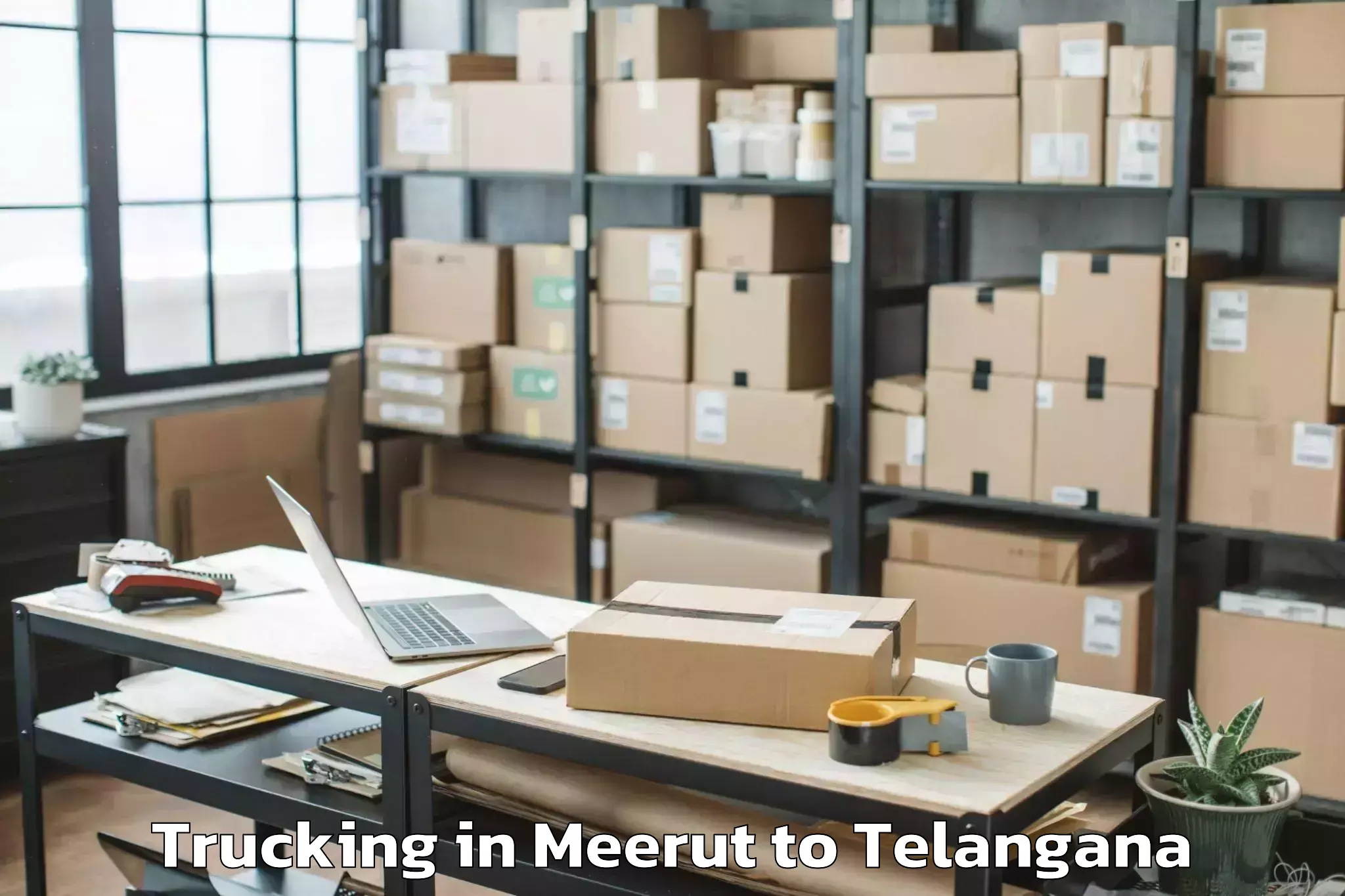 Easy Meerut to Jannaram Trucking Booking